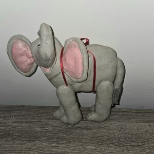 Vintage Paper Mache Folk Art Elephant Ornament 7" SEE DESCRIPTION